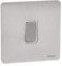 Schneider Electric Ultimate Screwless Flat Plate - Single 2 Way Light Switch, 16AX, GU1412WSS, Stainless Steel with White Insert 250 v