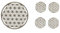 Aufkleber Set 4x3cm/1x7,5cm gold-transparentBlume des Lebens