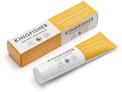THREE PACKS of Kingfisher Natural Baking Soda Toothpaste 100ml