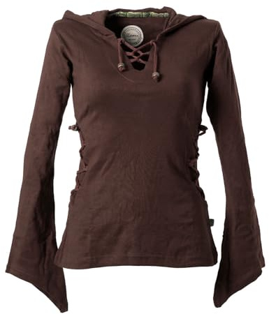 Vishes - Alternative Bekleidung - Elfenshirt mit Zipfelkapuze und Bändern zum Schnüren