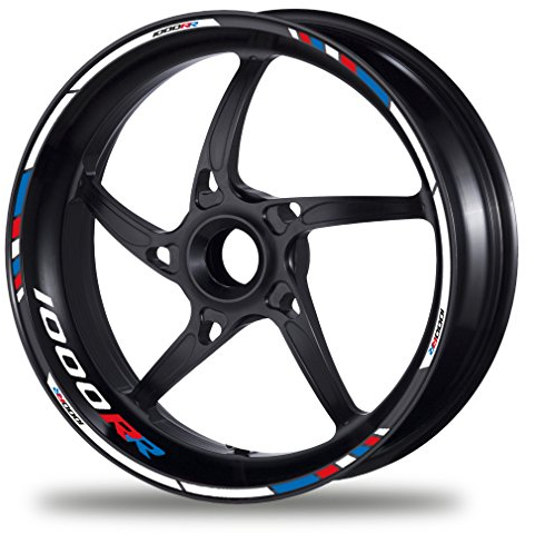 FELGENRANDAUFKLEBER passend für BMW S 1000 RR Motorrad - Moto GP Style blau-rot (GP Race V)