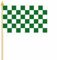 Stockfahne Karo Grün-Weiß Fahne Flagge Grösse 30x45cm