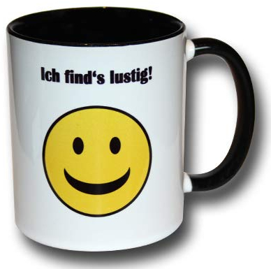 Spruchtasse Funtasse Tasse mit Aufdruck Smiley Ich find's lustig!