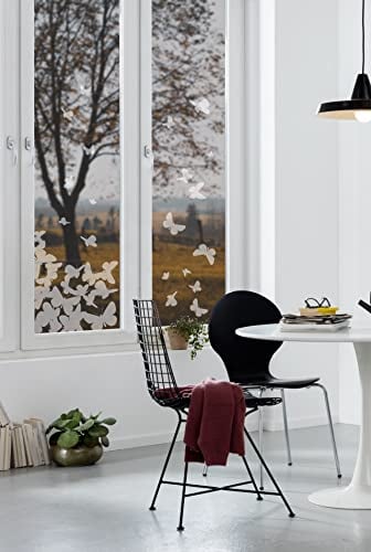 Komar | Window-Sticker SCHMETTERLINGE | Größe 31 x 31 cm, 2 Bogen | Fensterdeko, Fenstersticker, Fensterfolie, Silhouette, Abstrakt, Fensteraufkleber | 16004