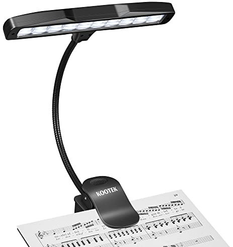 Kootek 9 LED Clip On Light Reading Lights with USB Rechargeable Lithium Battery Adjustable Flex Neck LED Bright Booklight with AC Adapter