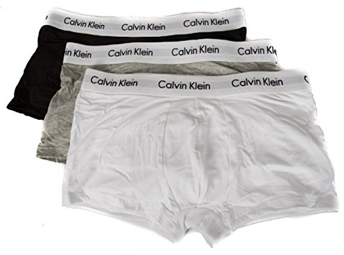Calvin Klein 3P Trunk Cotton StretchMehrfarbig,L,Schwarz / Weiß / Graug-melange, 3er Pack