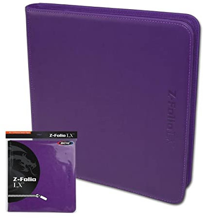 BCW Zipper-Folio 12-Pocket LX Portfolio Purple