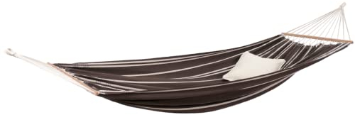 AMAZONAS Stabhängematte XL Brasilia Mocca handgefertigt in Brasilien 210 x 140 cm für 1-2 Personen bis 150 kg gestreift