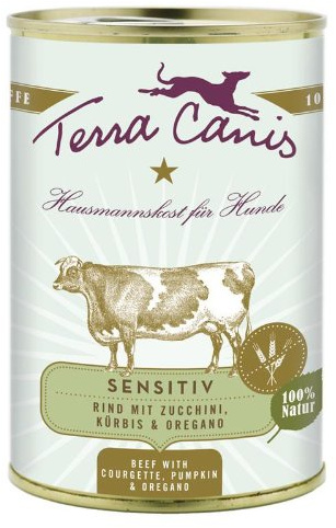Terra Canis | getreidefrei Rind mit Zucchini, Kürbis und Oregano | 12 x 400 g