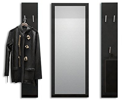 Vladon Garderobenset Garderobe Spot, Made in Germany, in Schwarz Hochglanz