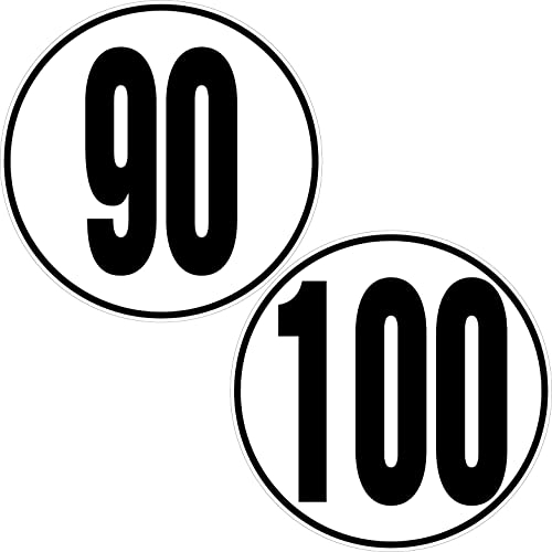 Safimes 2 Aufkleber, 20 cm, Geschwindigkeitsbegrenzung, für Auto, Traktor, schweres Gewicht 100 + 90 km/h, selbstklebend
