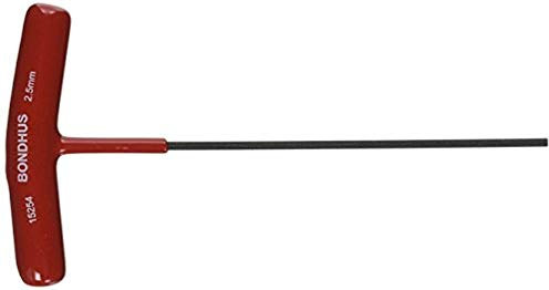 Bondhus, 2.5MM T-Handle HEX Driver 6, 2.5MM, 15254