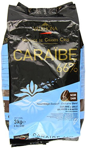 Fèves de chocolat noir Valrhona Caraïbe 66% Poids:3 kg