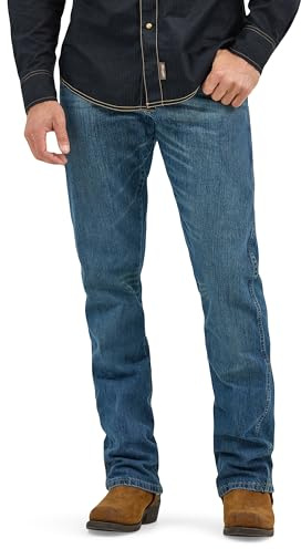 Wrangler All Terrain Gear by Pantalones Vaqueros relajados para Hombre con Corte de Bota, Estilo Chic de Corte/Holgado, Talla Media, Estilo Retro, Estilo Relajado, Azul auténtico, 35W x 30L