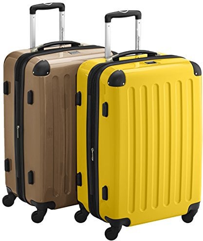 HAUPTSTADTKOFFER - Alex - 2er Koffer-Set Hartschale glänzend, TSA, 65 cm, 74 Liter, Champagner-Gelb