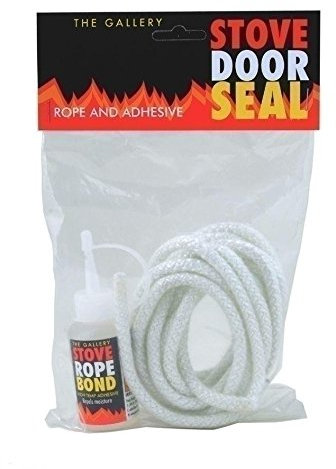 DeBrett Fires 12mm X 2.5m Meter PD White Stove Rope kit with 50ml Adhesive - RKW02