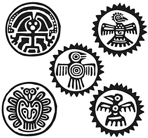 Wandtattoo Inka Set 001 XL - 5 Stück Höhe je 50cm - Duvar Tattoo - 23 mögliche Farben