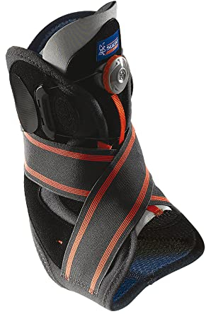 Thuasne Sport - Chevillère Stabilisatrice Boa - Chevillère Stabilisatrice Rigide - Entorse Sévère, Tendinopathie, Genou Instable - Indice de maintien 3/3 - Dispositif Médical CE - Gris, M