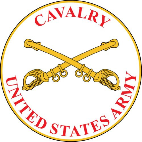Cavalry Army USA Plaque Seal Hochwertigen Auto-Autoaufkleber 12 x 12 cm
