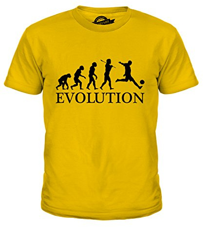 Candymix fotboll 'Evolution of Man' unisex barn t-shirt pojkar/flickor/småbarn/barn t-shirt