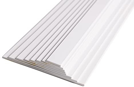 BawiTec Kunststoffleiste Flachleiste 100mm Breit 600cm Lang 2,5mm Stark Farbe weiß Kunststoff Flachprofil Rolle PVC Abdeckleiste Kunststoffprofil für Fenster,Türen,Dach,Wand