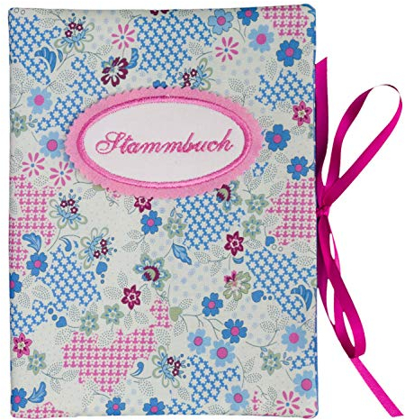 bettina bruder - Stammbuch Sammelmappe DIN A5 - Patchwork blau pink creme