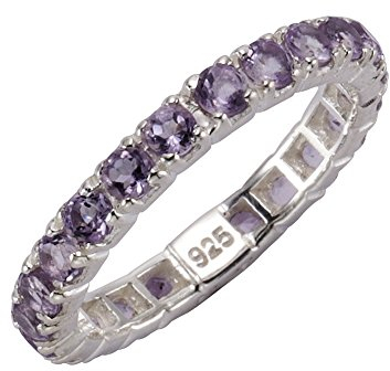 Zeeme Gemstones Damen Ring 925/- Sterling Silber Glänzend Amethyst weiß 283270004-2