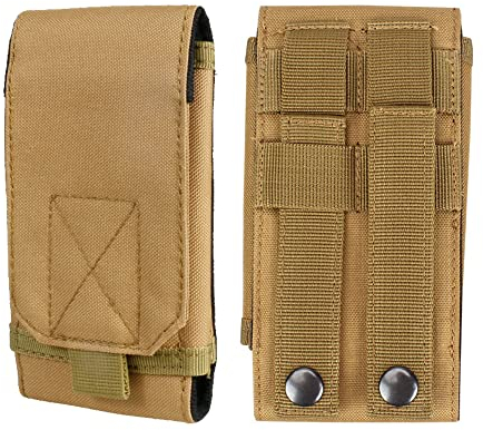Universal Tactical Molle Holster Army Mobile Phone Belt Pouch EDC Security Pack Carry Accessory Kit Waist Bag Case Compatible iPhone 13 14 PRO X XS Max XR 7 8 6s Plus Samsung Galaxy S10 S9 S8 Plus