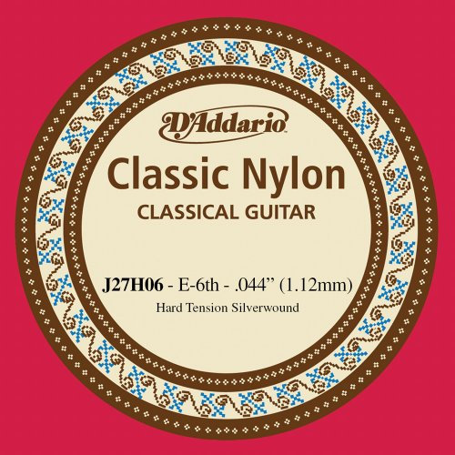 D'Addario J27H06, cuerda individual de nailon para guitarra clásica, nivel principiante, tensión dura, sexta cuerda