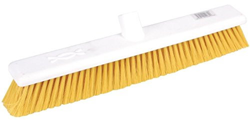Jantex Hygiene Broom Soft Bristle Yellow 18 - Washable Sweeping Brush DN834