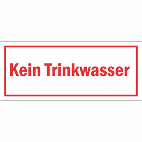 Indigos UG Aufkleber Kein Trinkwasser - Hinweisschild - 12x5 cm - selbstklebender Sicherheits Aufkleber für Tür oder Wand - Warnschild für Gebäude, Hotel, Büro, Firma, Haus, Praxis