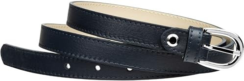 Caspar GU273 schmaler Damen Leder Gürtel Taillengürtel, Gürtelgröße:80, Farbe:dunkelblau