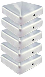 Premium Pfostenkappe 71x71 mm aus Edelstahl für Pfosten 7x7 cm Pyramide Zaunkappe Abdeckkappe 5 Stück inkl. Schrauben