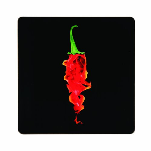 Premier Housewares 28 x 28 cm Flaming Chilli Cork Placemats, Set of 4