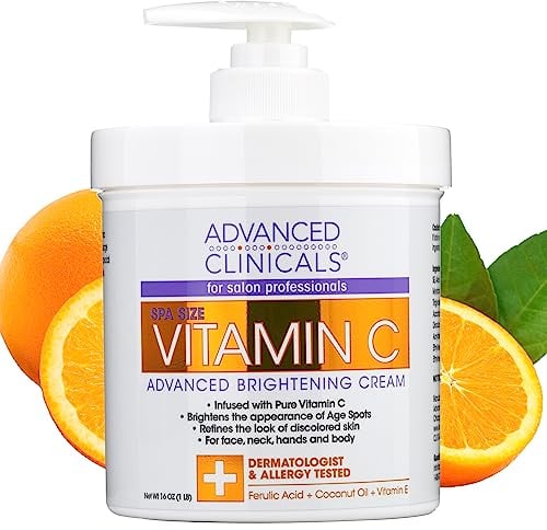 Advanced Clinicals Vitamin C 16oz Cream Advanced Brightening Cream. Anti-aging Large 16oz. by Advanced Clinicals