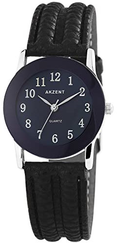 Akzent Damen-Uhr Kunstleder Dornschließe Analog Quarz 1900273