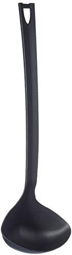 FACKELMANN Cuchara (Wok Cuchara Asia Line, Utensilios de Cocina de plástico, recubierta de Cuchara para ollas y sartenes (Color: Negro), cantidad: 1 Pieza, Aprox. 35 cm