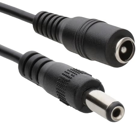 kenable 5.5 x 2.1mm DC Power Plug to Socket CCTV Extension Lead Cable 1.5m [1.5 metres]