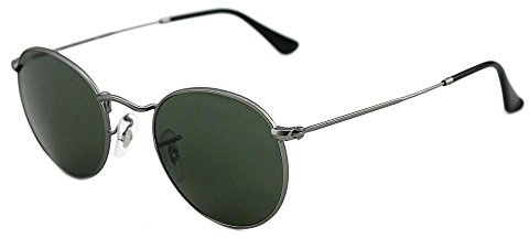 Ray-Ban Unisex Round Metal Sonnenbrille, Grau (Gestell: Gunmetal, Gläser: Grau Verlauf 029), 47 EU