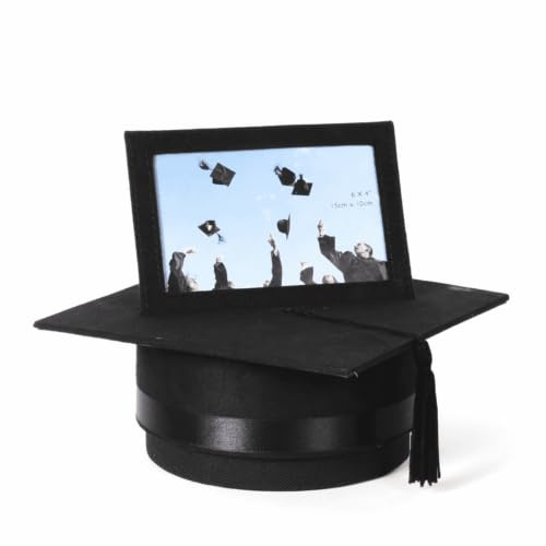 Black Suede Graduation Hat/Box style 4 x 6 Frame