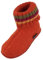 HAFLINGER Hüttenschuh Paul mit Kragen aus reiner Schurwolle Orange (Rost 43), EU Gr. 25