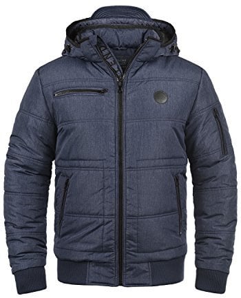 Blend BHBoris Herren Winterjacke Steppjacke Jacke gefüttert mit abnehmbarer Kapuze Reißverschlusstaschen Regular fit, Größe:L, Farbe:Navy (70230)