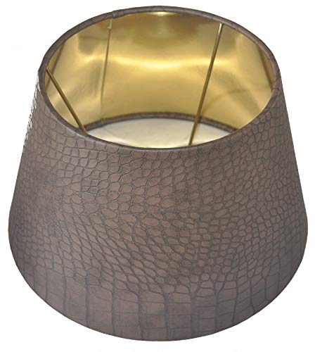 Designer Lampenschirm Kaiman Optik Leder Imitat konische Form (BRAUN 25 * 40 * 26cm)