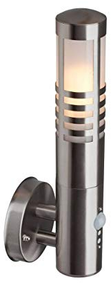 Brilliant Gerna Edelstahl Außenwandleuchte mit Bewegungsmelder, Schutzklasse IP44 - spritzwassergeschützt, H: 38 cm 96196/82