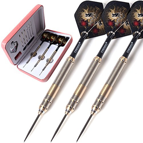 CUESOUL 25 Gramm Stahlspitze Darts mit Deluxe PU Darts Fall - Dragon Series 002