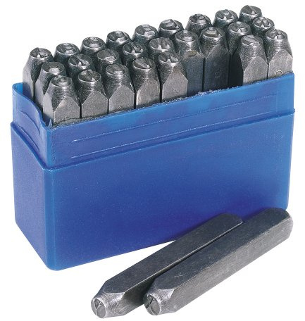 Draper 37334 A-Z Letter Stamp Set, 3/16 Height, 26 Pieces , Blue