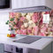 banjado Küchenrückwand Glas ohne Bohren 120x60cm – Glasrückwand Küche mit Motiv Strauss Rosen/Spritzschutz Küchenrückwand Glas/selbstklebende Küchenrückwand Platte - magnetisch & beschreibbar