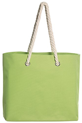 Preiswert&Gut Strandtasche Hellgrün, die Damentasche mit Kordelhenkel Umhängetasche 45 x 18 x 35 cm