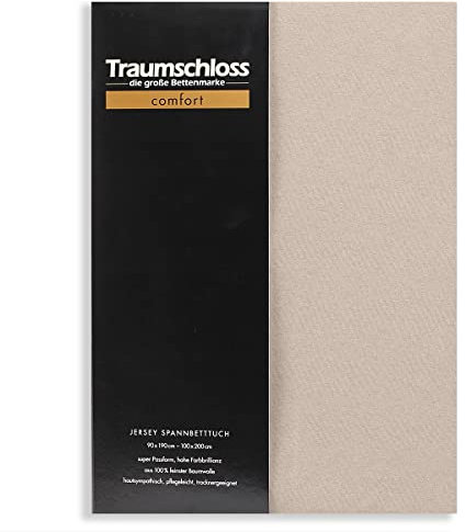 Traumschloss Spannbetttuch »Comfort« 100% Baumwolle | Edel-Jersey | bügelfrei | Stein | 180-200x200cm