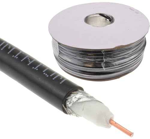 kenable Coaxial RG6U Foam Filled Satellite CCS Cable Reel 100m Lead Black [100 metres]